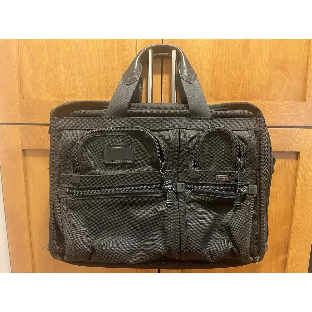 Tumi Alpha 2/3 Expandable Organizer Laptop Briefcase FXT Black Ballistic Nylon